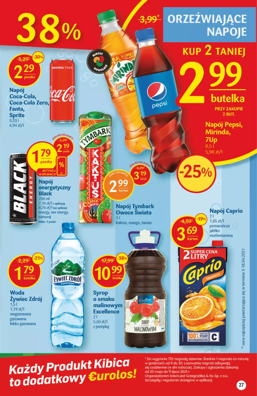 Gazetka promocyjna Delikatesy Centrum - ważna 10.06 do 16.06.2021 - strona 27 - produkty: Napoje