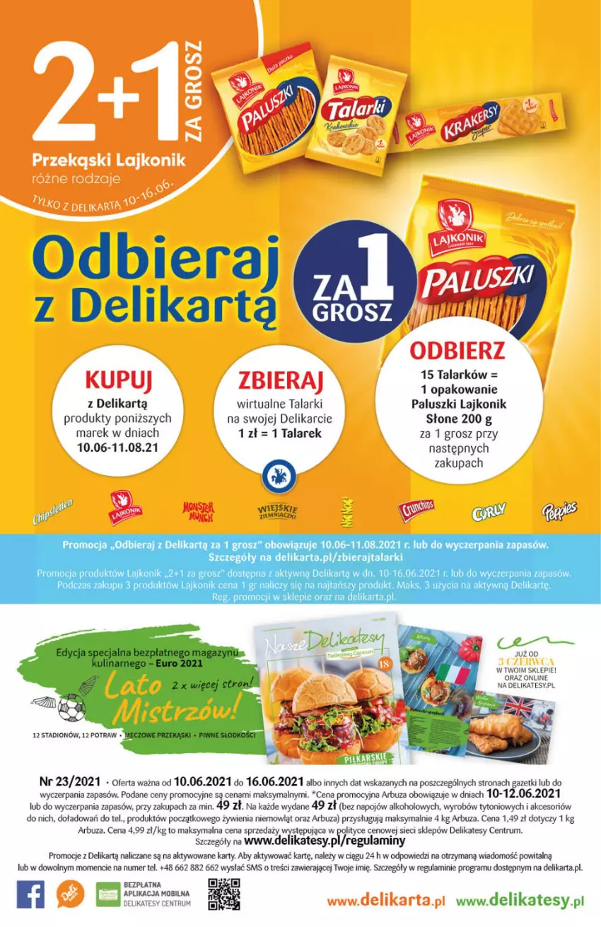 Gazetka promocyjna Delikatesy Centrum - ważna 10.06 do 16.06.2021 - strona 32 - produkty: Arbuz, Gra, Lajkonik, Mobil, Rum