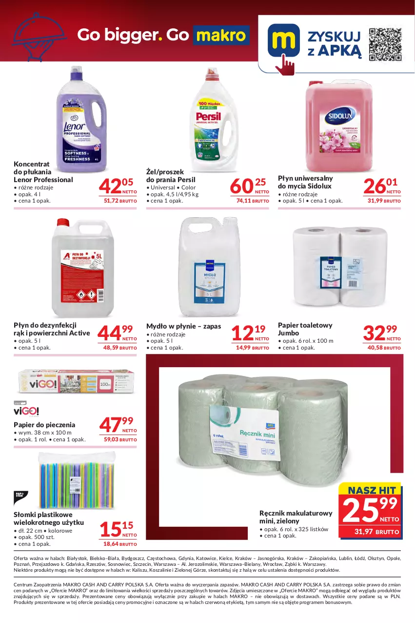 Gazetka promocyjna Makro - Oferta dla Gastronomii - ważna 27.10 do 09.11.2026 - strona 10 - produkty: Gra, Kosz, Lenor, Mydło, Mydło w płynie, Papier, Papier do pieczenia, Papier toaletowy, Persil, Piec, Proszek do prania, Ręcznik, Rum, Sidolux, Sos, Szal