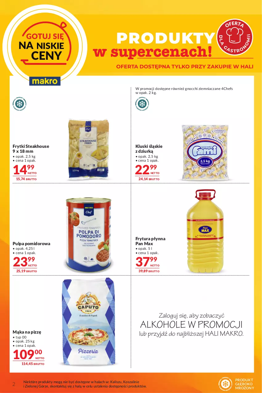 Gazetka promocyjna Makro - Oferta dla Gastronomii - ważna 27.10 do 09.11.2026 - strona 2 - produkty: Alkohole, Aperol, Frytki, Frytura płynna, Gnocchi, JBL, Kosz, Likier, Mąka, Pulpa pomidorowa, Szal