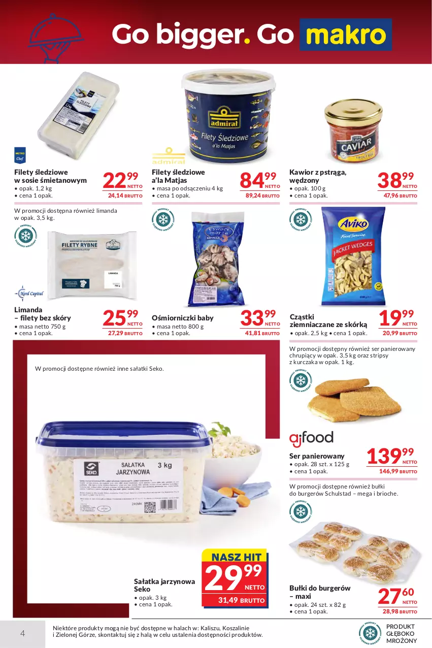 Gazetka promocyjna Makro - Oferta dla Gastronomii - ważna 27.10 do 09.11.2026 - strona 4 - produkty: Burger, Kawior, Kosz, Kurczak, Matjas, Pstrąg, Sałat, Sałatka, SEKO, Ser, Sos, Szal
