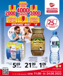 Gazetka promocyjna Selgros - Oferta spożywcza - Gazetka - ważna od 24.08 do 24.08.2022 - strona 1 - produkty: Nałęczowianka, Kawa rozpuszczalna, Por, Kawa, Actimel, Tran, Jacobs, Woda, LG, Fa