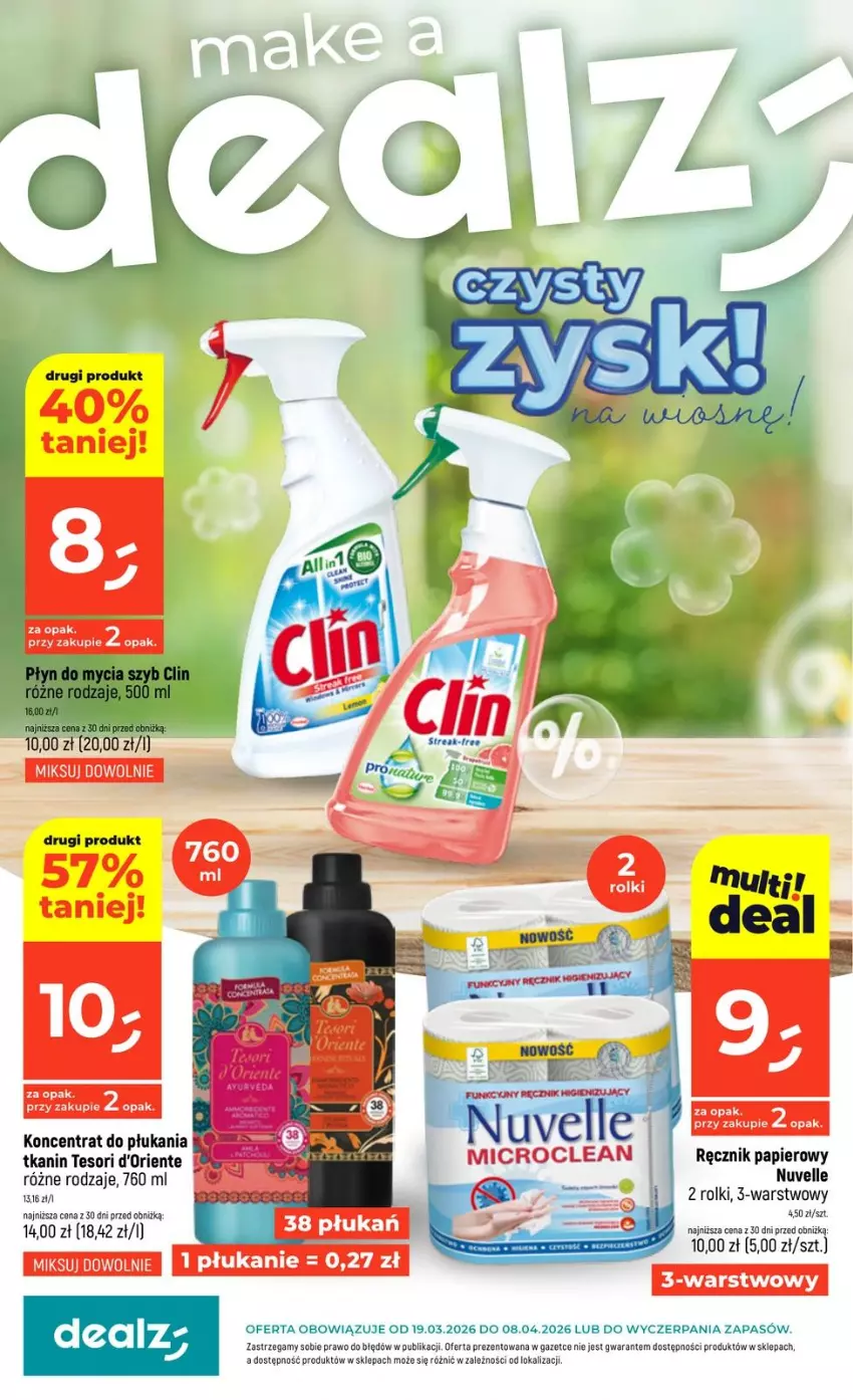 Gazetka promocyjna Dealz - KATALOG CZYSTY ZYSK - ważna 19.03 do 08.04.2026 - strona 1 - produkty: Papier, Ręcznik, Rolki