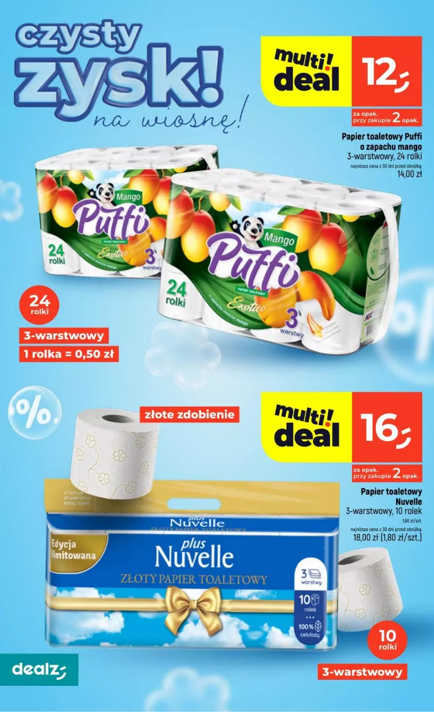 Gazetka promocyjna Dealz - KATALOG CZYSTY ZYSK - ważna 19.03 do 08.04.2026 - strona 16 - produkty: Mango, Papier, Papier toaletowy, Puf, Rolki