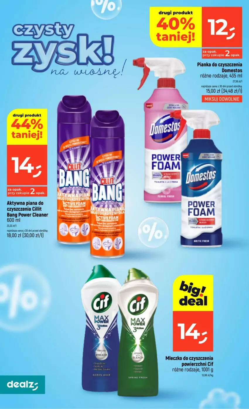 Gazetka promocyjna Dealz - KATALOG CZYSTY ZYSK - ważna 19.03 do 08.04.2026 - strona 4 - produkty: Cif, Cillit Bang, Domestos, Mleczko, Pianka do czyszczenia