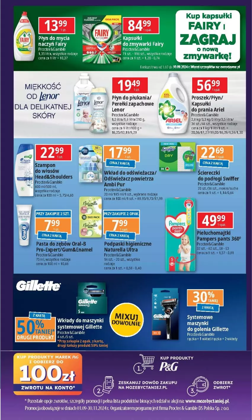 Gazetka promocyjna E Leclerc - ważna 17.09 do 28.09.2024 - strona 18 - produkty: Ariel, Do mycia naczyń, Fa, Fairy, Gillette, Gra, Kapsułki do prania, Lenor, Perełki zapachowe, Płyn do mycia, Płyn do mycia naczyń, Płyn do płukania, Tera, Zmywarki