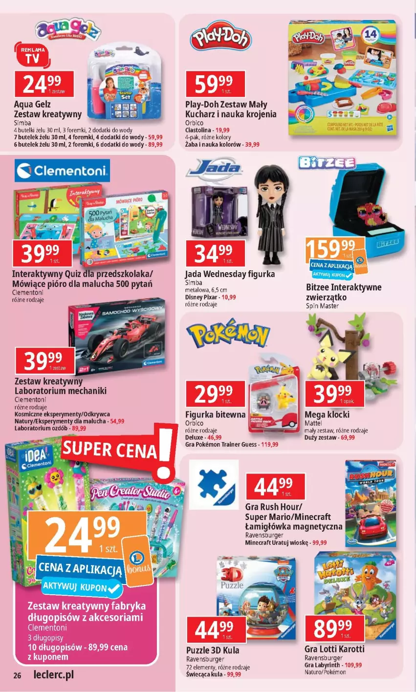 Gazetka promocyjna E Leclerc - ważna 17.09 do 28.09.2024 - strona 25 - produkty: BIC, Burger, Disney, Foremki, Gra, Klocki, Mattel, Minecraft, Play-Doh, Puzzle, Quiz, Ravensburger, Tera