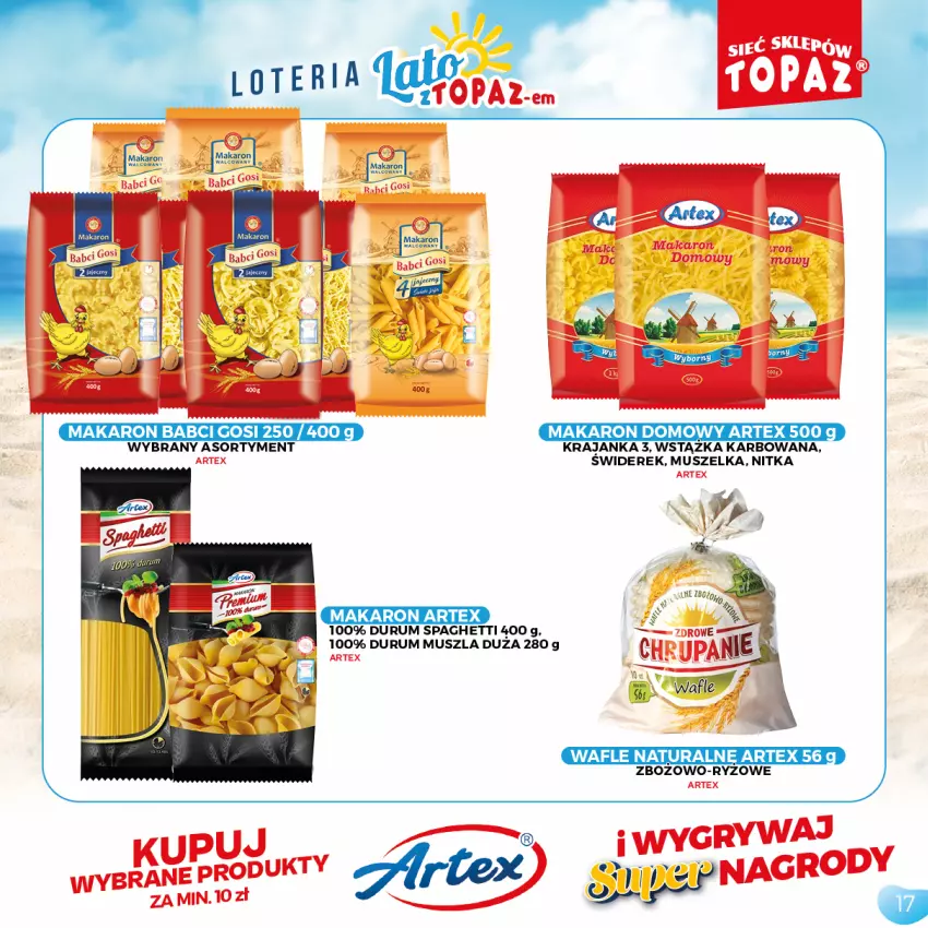 Gazetka promocyjna Topaz - Gazetka - ważna 05.07 do 05.09.2021 - strona 17 - produkty: Gry, Makaron, Mus, Rum, Spaghetti, Wafle, Wstążka