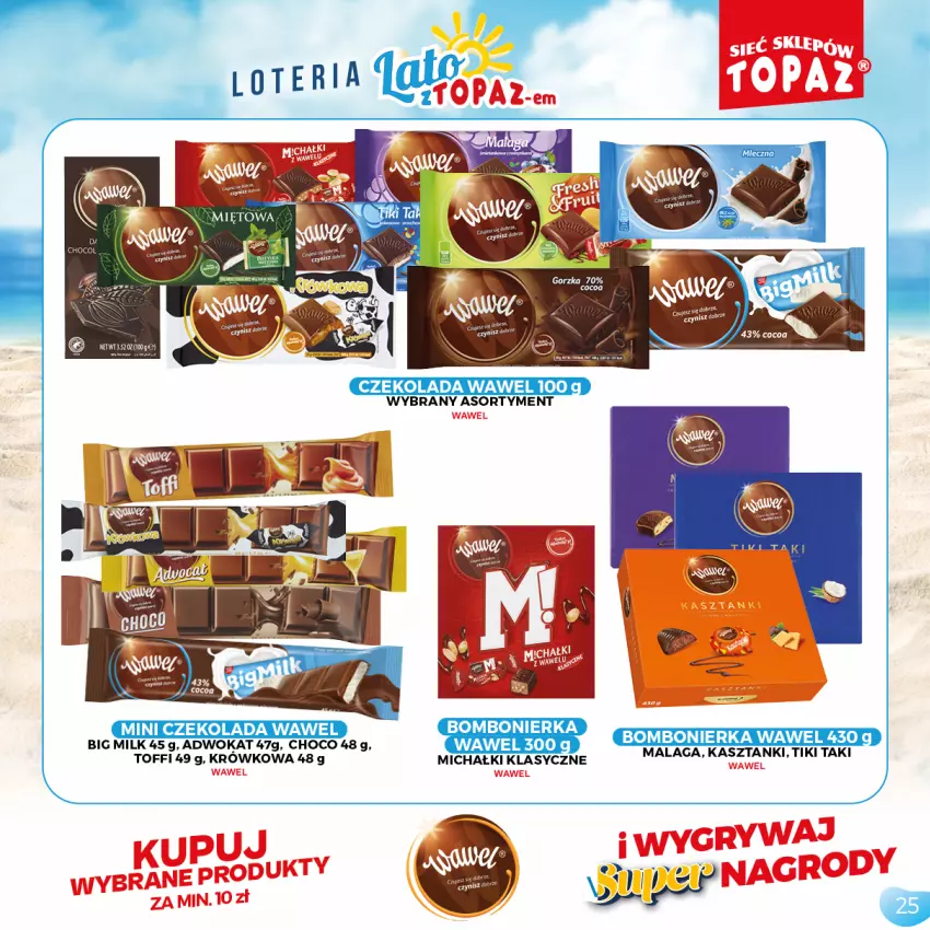 Gazetka promocyjna Topaz - Gazetka - ważna 05.07 do 05.09.2021 - strona 25 - produkty: Big Milk, Czekolada, Michałki, Wawel