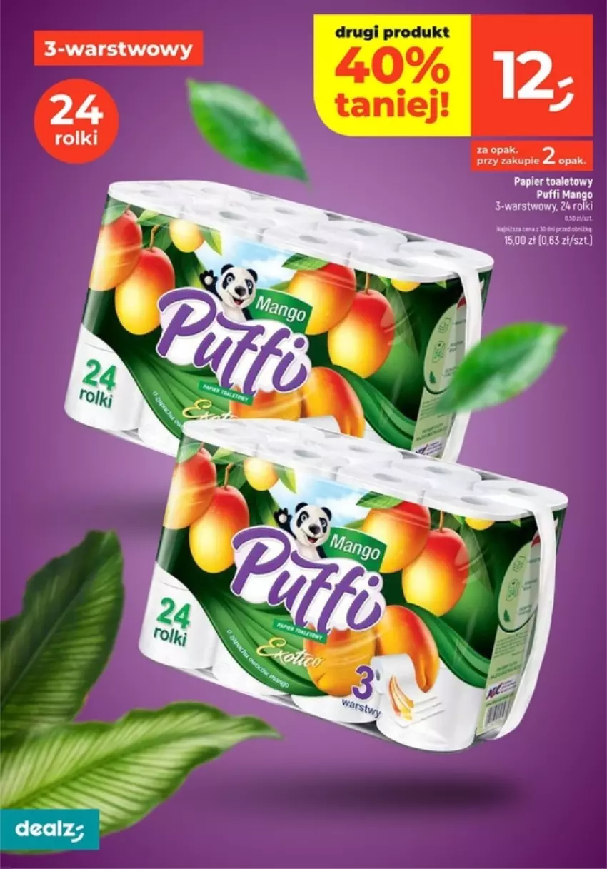 Gazetka promocyjna Dealz - ważna 19.09 do 25.09.2024 - strona 13 - produkty: Mango, Papier, Papier toaletowy, Puf, Rolki