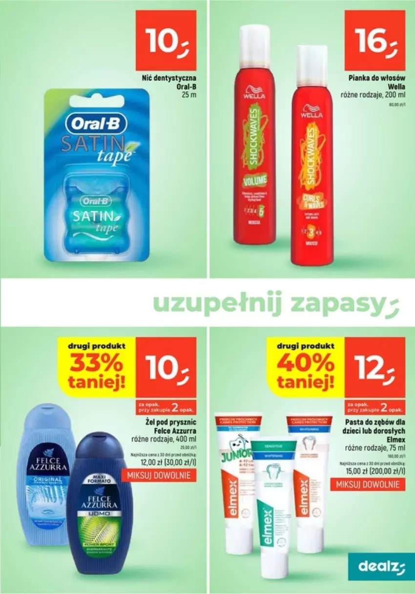 Gazetka promocyjna Dealz - ważna 19.09 do 25.09.2024 - strona 18 - produkty: Dzieci, Elmex, Nić dentystyczna, Pasta do zębów, Pianka do włosów, Wella