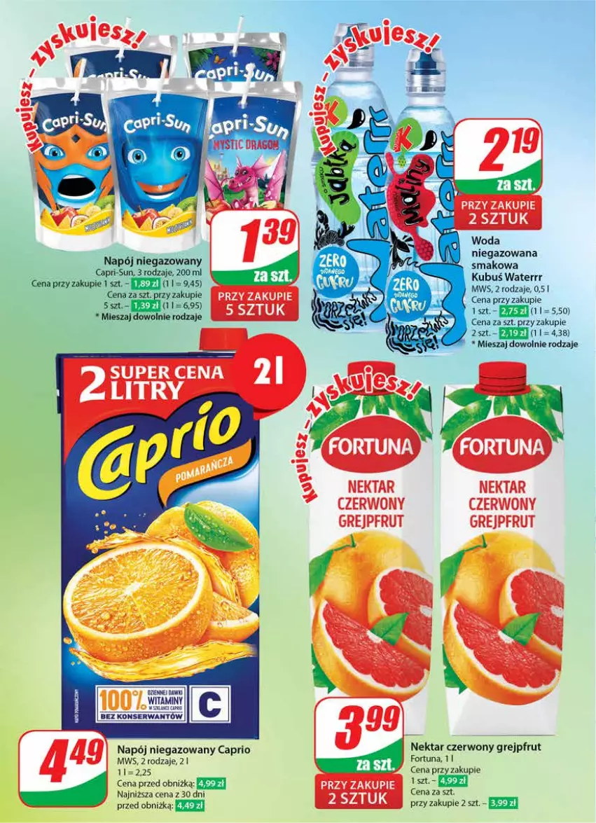 Gazetka promocyjna Dino - Gazetka 37 / 2024 - ważna 11.09 do 17.09.2024 - strona 2 - produkty: Fortuna, Grejpfrut, Kubuś, Kubuś Waterrr, Napój, Napój niegazowany, Nektar, Ser, Woda, Woda niegazowana