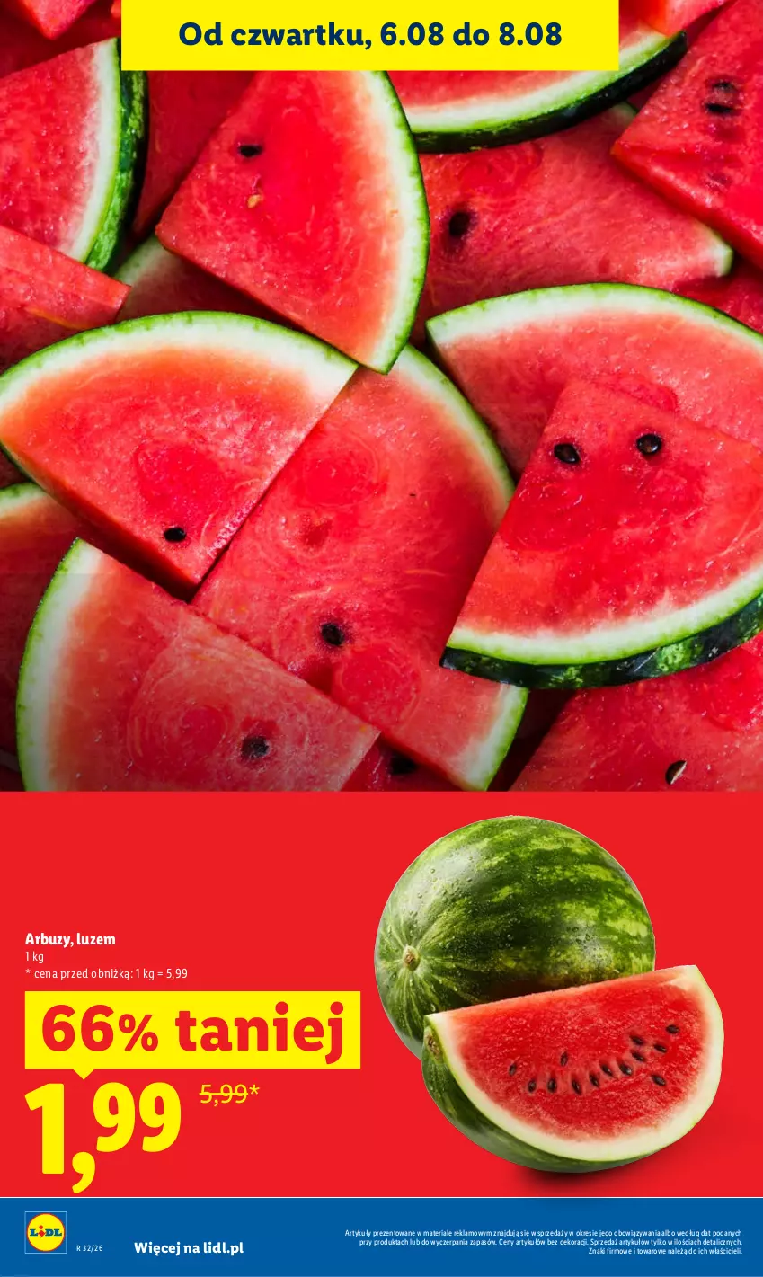 Gazetka promocyjna Lidl - Gazetka ważna od 6.08 do 8.08 - ważna 06.08 do 08.08.2026 - strona 20 - produkty: Arbuz