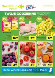 Gazetka promocyjna Carrefour - Gazetka Express - Gazetka - ważna od 26.09 do 26.09.2022 - strona 1 - produkty: Kurczak, Winogrona, Lipton, Wino, Herbata, Pomidory, Herbata owocowa