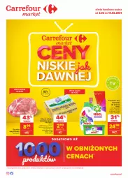Gazetka promocyjna Carrefour - Gazetka Market - Gazetka - ważna od 13.02 do 13.02.2021 - strona 1 - produkty: Szynka wieprzowa, Kosz, Szynka, Ariel, Kapsułki do prania, Masło
