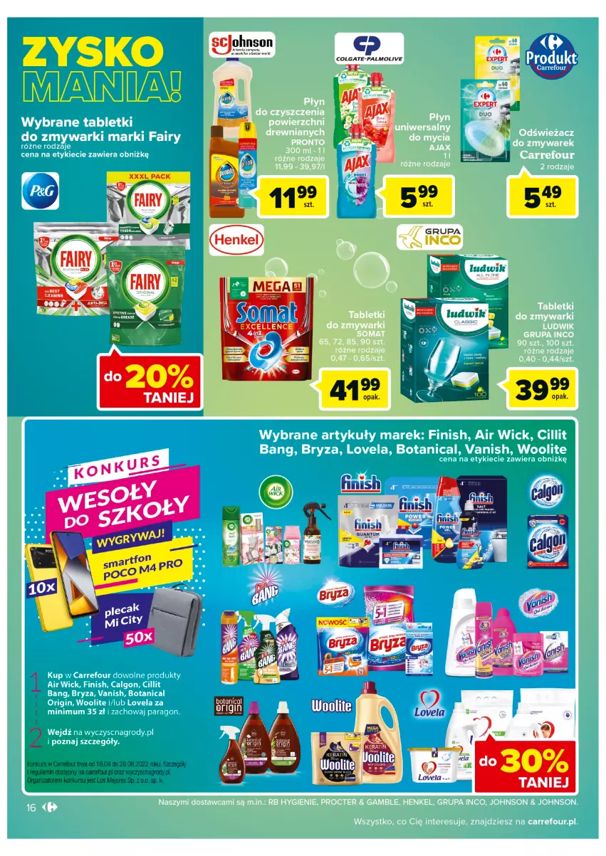 Gazetka promocyjna Carrefour - Gazetka Szalona 5 Carrefour Tarnów - ważna 16.08 do 28.08.2022 - strona 16 - produkty: Colgate, Finish, LG, Lovela, Palmolive