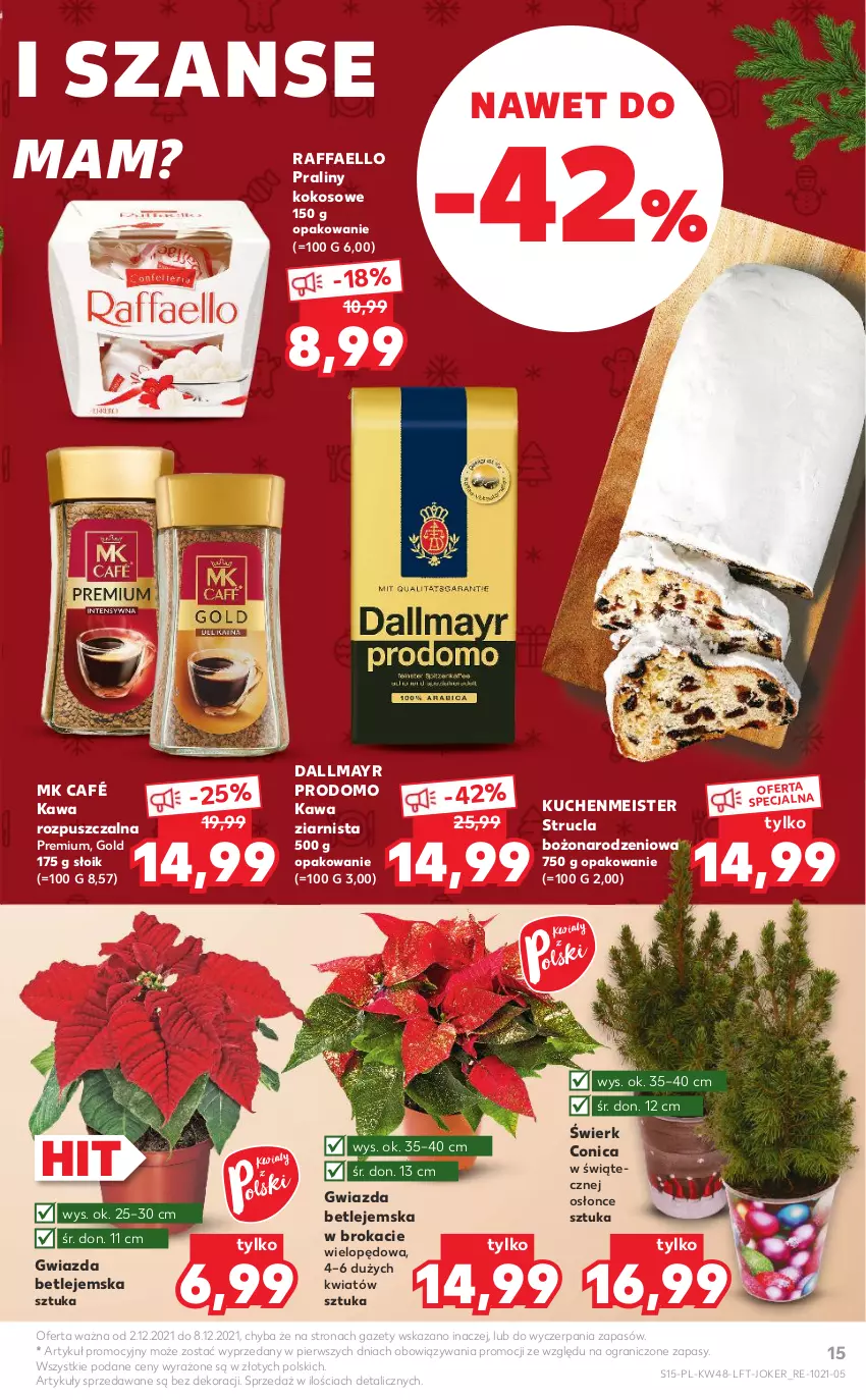 Gazetka promocyjna Kaufland - OFERTA TYGODNIA - ważna 02.12 do 08.12.2021 - strona 15 - produkty: Dallmayr, Fa, Gra, Gwiazda, Kawa, Kawa rozpuszczalna, Kawa ziarnista, Kokos, Praliny, Raffaello, Strucla