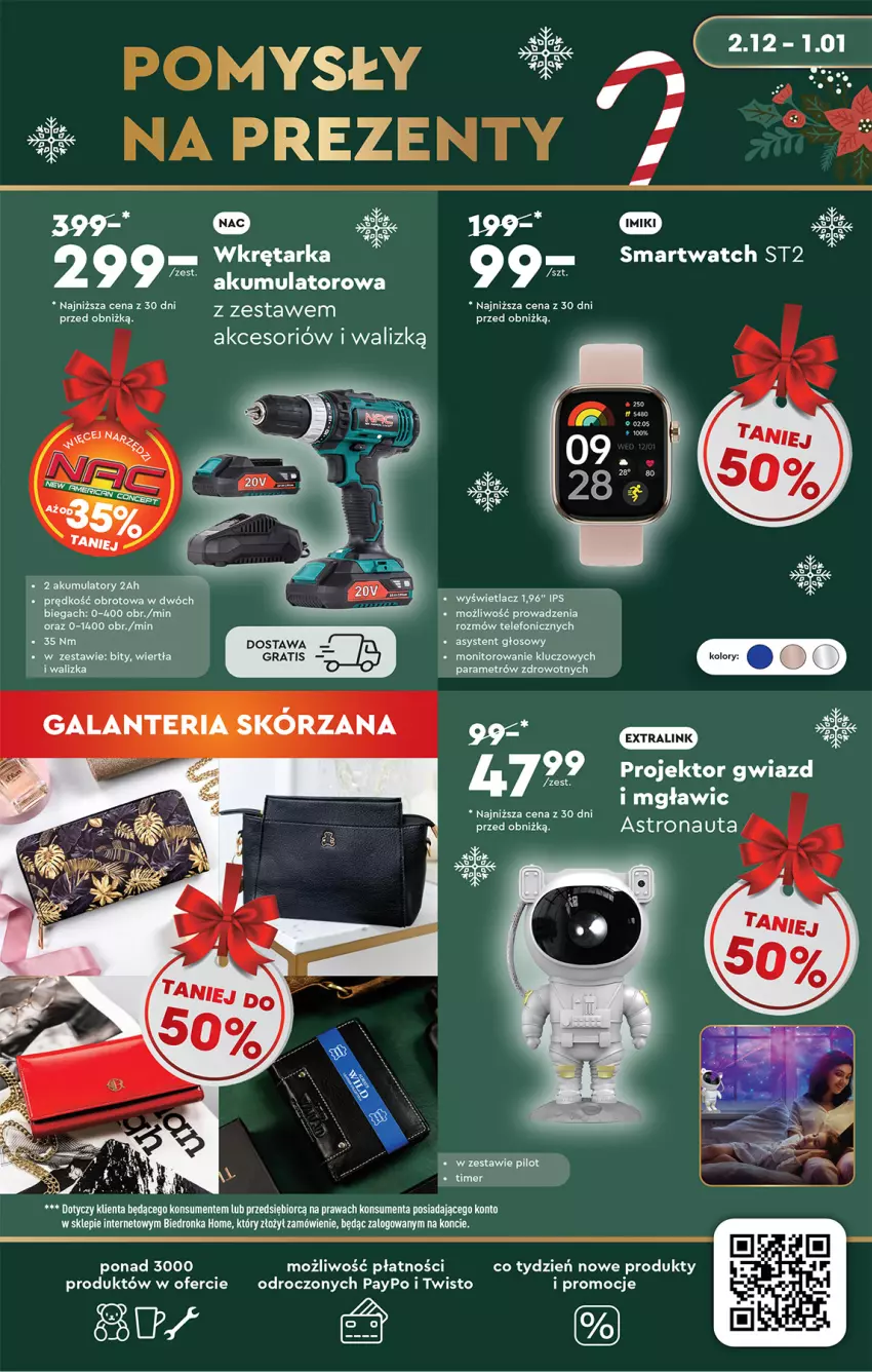 Gazetka promocyjna Biedronka - Prezenty - ważna 02.12 do 31.12.2024 - strona 3 - produkty: Akumulator, Gra, Monitor, Smartwatch, Tarka, Telefon, Wkręt, Wkrętarka