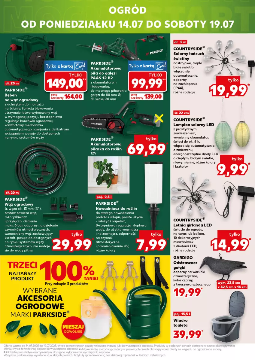 Gazetka promocyjna Kaufland - Kaufland - ważna 10.07 do 16.07.2025 - strona 17 - produkty: Akumulator, Girlanda, Lampion, Ogród, Parkside, Piła do gałęzi, Por, Top, Wiadro