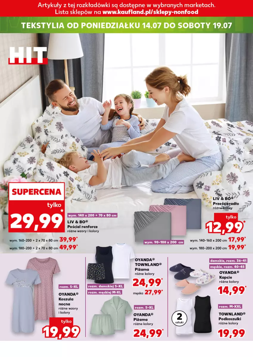Gazetka promocyjna Kaufland - Kaufland - ważna 10.07 do 16.07.2025 - strona 18 - produkty: Kapcie, Kosz, Koszula, Koszula nocna, Piżama, Pościel
