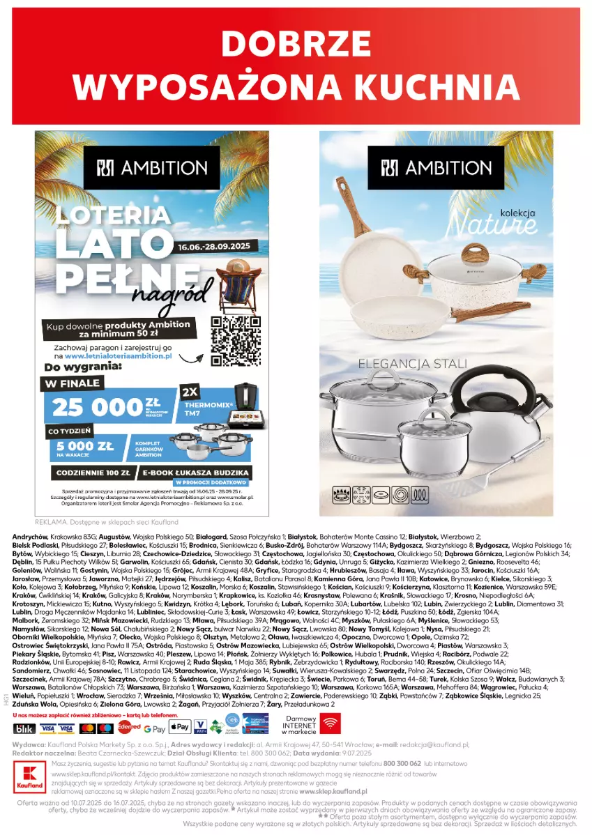 Gazetka promocyjna Kaufland - Kaufland - ważna 10.07 do 16.07.2025 - strona 20 - produkty: Ambition, Amol, BIC, Budzik, Gra, Gry, Kasza, Kosz, Kuchnia, LANA, Lion, Mola, Monte, Mysz, Namysłów, Olej, Parasol, Piast, Piec, Podlaski, Sól, Sos, Szal, Top