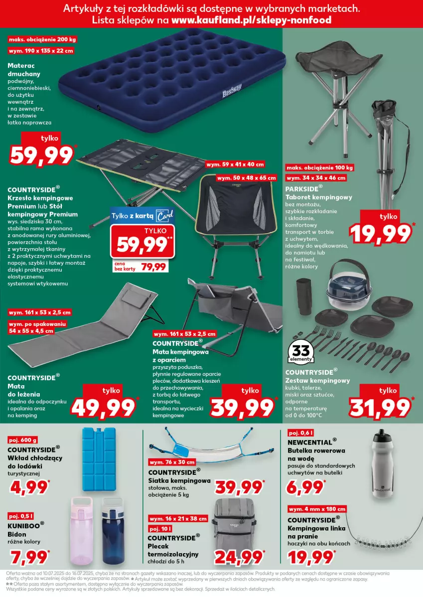 Gazetka promocyjna Kaufland - Kaufland - ważna 10.07 do 16.07.2025 - strona 7 - produkty: Haczyk, Inka, Krzesło, Napoje, Plecak, Poduszka, Por, Rama, Rower, Siatka, Sport, Stek, Stół, Taboret, Tran