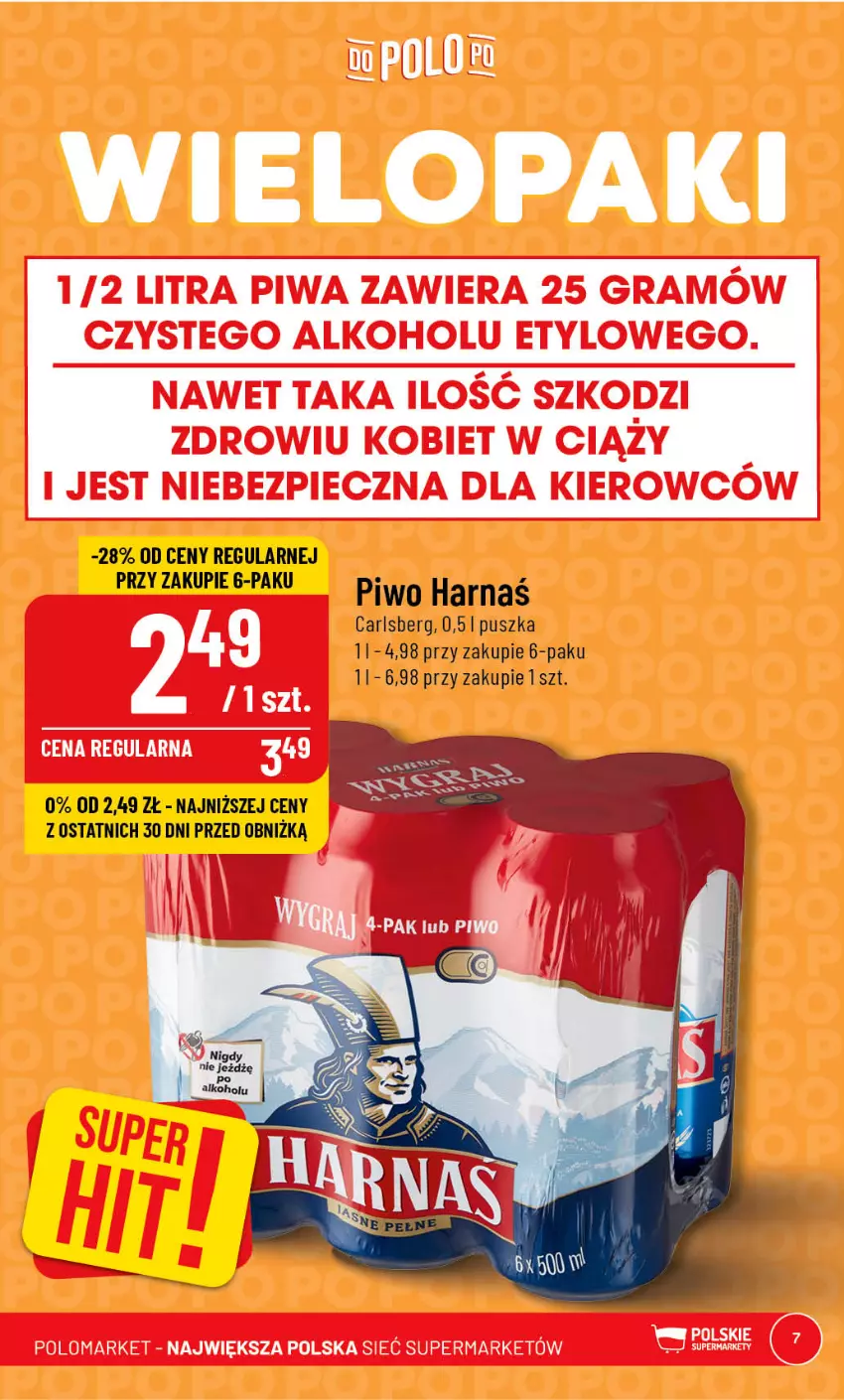 Gazetka promocyjna PoloMarket - Gazetka pomocyjna - ważna 19.07 do 25.07.2023 - strona 7 - produkty: Carlsberg, Harnaś, Piwo