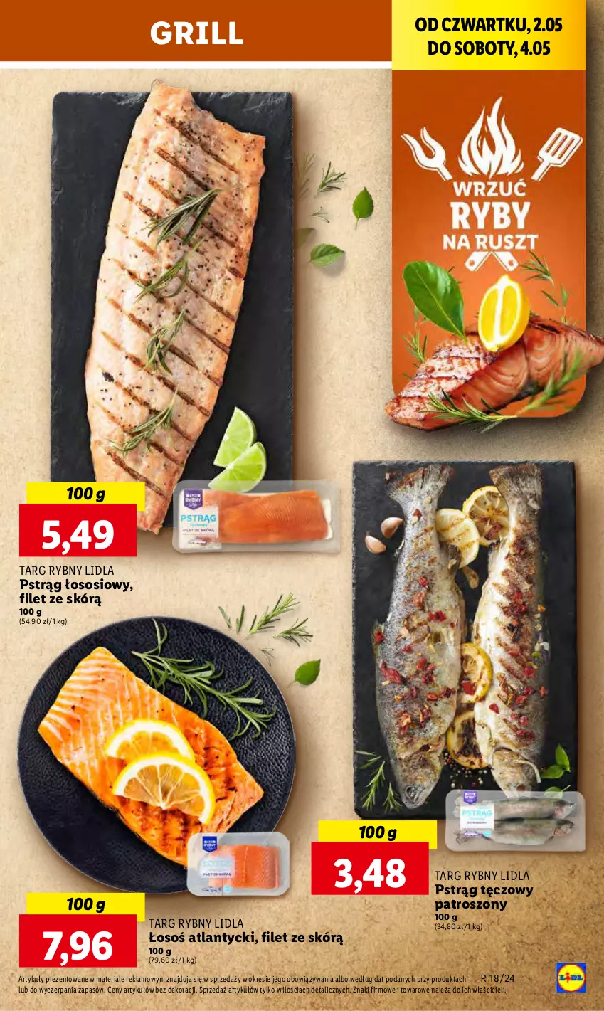 Gazetka promocyjna Lidl - GAZETKA - ważna 02.05 do 04.05.2024 - strona 25 - produkty: Grill, Pstrąg, Pstrąg łososiowy, Pstrąg tęczowy, Sos