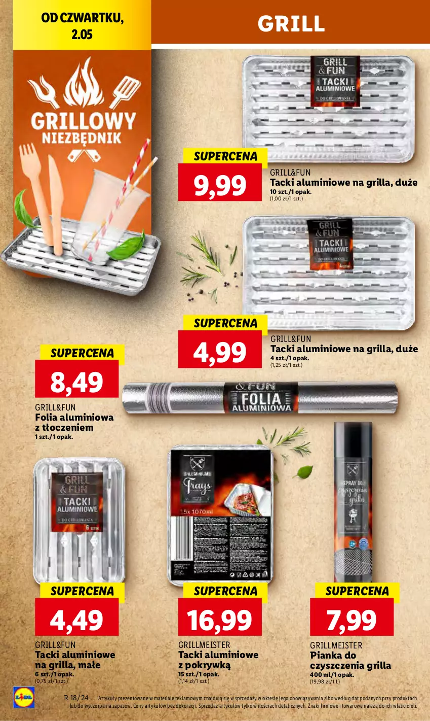 Gazetka promocyjna Lidl - GAZETKA - ważna 02.05 do 04.05.2024 - strona 28 - produkty: Folia aluminiowa, Grill, Pianka do czyszczenia