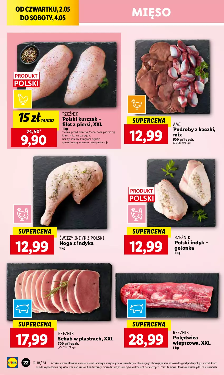 Gazetka promocyjna Lidl - GAZETKA - ważna 02.05 do 04.05.2024 - strona 34 - produkty: Gra, Kurczak, Mięso, Olej, Podroby z kaczki, Polędwica