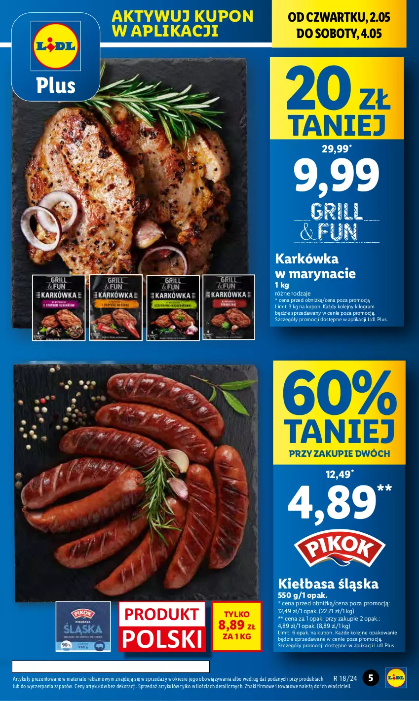 Gazetka promocyjna Lidl - GAZETKA - ważna 02.05 do 04.05.2024 - strona 7 - produkty: Gra, Kiełbasa, Kiełbasa śląska, Olej