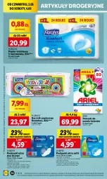 Gazetka promocyjna Lidl - GAZETKA - Gazetka - ważna od 04.05 do 04.05.2024 - strona 44 - produkty: Papier, Proszek do prania, Papier toaletowy, Ręcznik, Rolki, Podpaski, Flora, Ariel