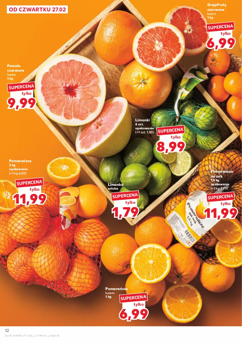 Gazetka promocyjna Kaufland - Gazetka tygodnia - ważna 27.02 do 05.03.2025 - strona 12 - produkty: Grejpfrut, Limonka, Pomarańcze, Pomelo, Sok