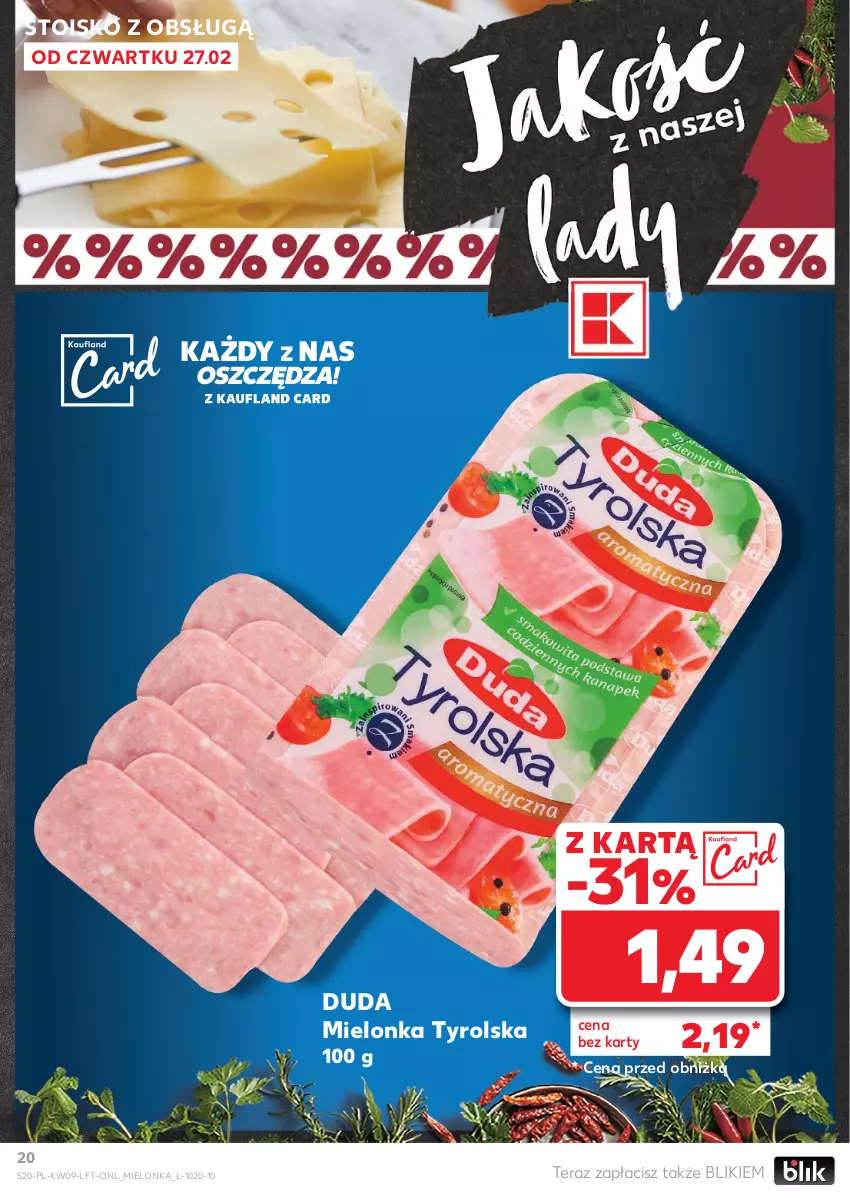 Gazetka promocyjna Kaufland - Gazetka tygodnia - ważna 27.02 do 05.03.2025 - strona 20 - produkty: Duda, Mielonka tyrolska, Tera