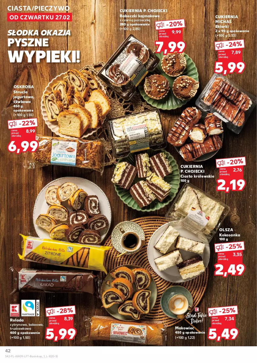 Gazetka promocyjna Kaufland - Gazetka tygodnia - ważna 27.02 do 05.03.2025 - strona 42 - produkty: Babeczki, Cukier, Jogurt, Kakao, Kokos, Królewski, Makowiec, Piec, Pieczywo, Por, Rolada, Strucla