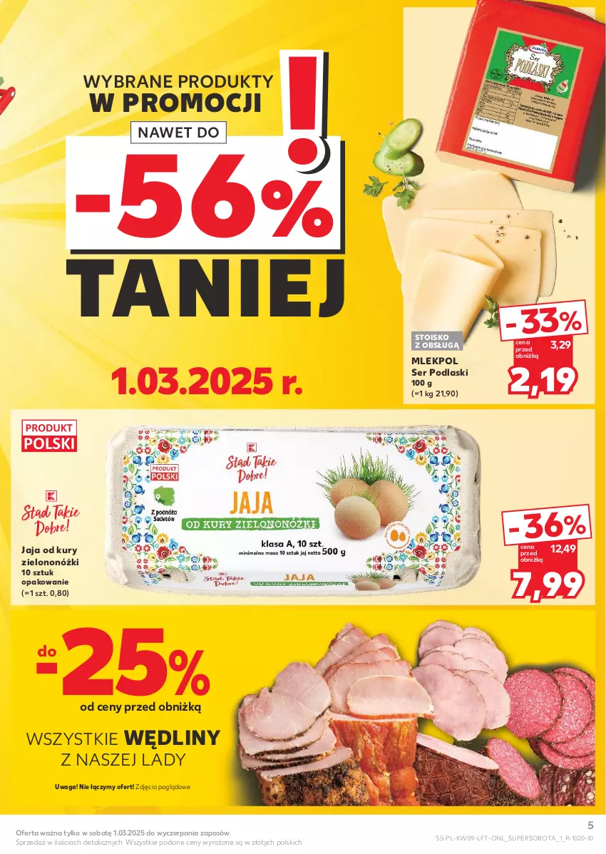 Gazetka promocyjna Kaufland - Gazetka tygodnia - ważna 27.02 do 05.03.2025 - strona 5 - produkty: Jaja, Podlaski, Ser, Waga