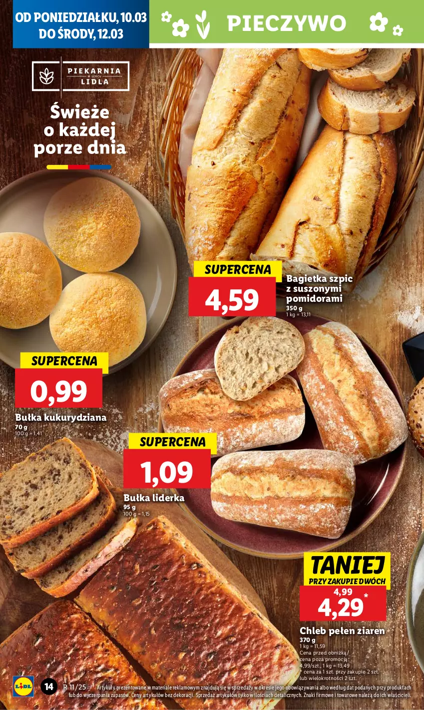 Gazetka promocyjna Lidl - GAZETKA - ważna 10.03 do 12.03.2025 - strona 16 - produkty: Bagietka, Bułka, Chleb, Piec, Pieczywo, Szpic