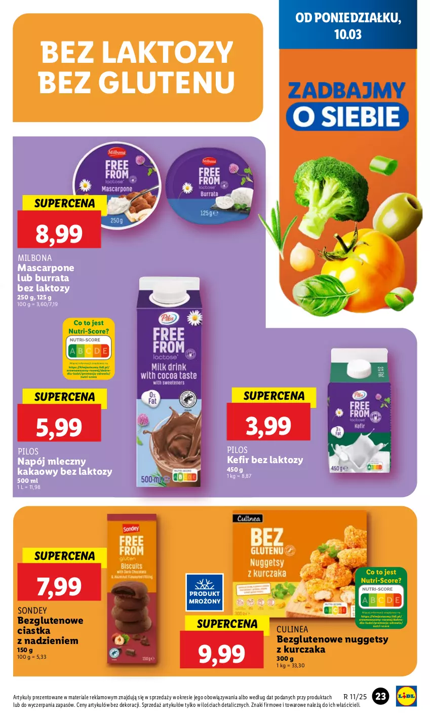 Gazetka promocyjna Lidl - GAZETKA - ważna 10.03 do 12.03.2025 - strona 25 - produkty: Burrata, Ciastka, Kakao, Kefir, Kurczak, Mascarpone, Napój, Napój mleczny, Pilos