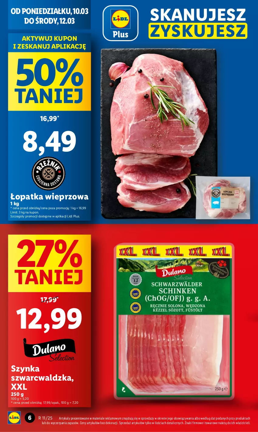 Gazetka promocyjna Lidl - GAZETKA - ważna 10.03 do 12.03.2025 - strona 6 - produkty: Szynka