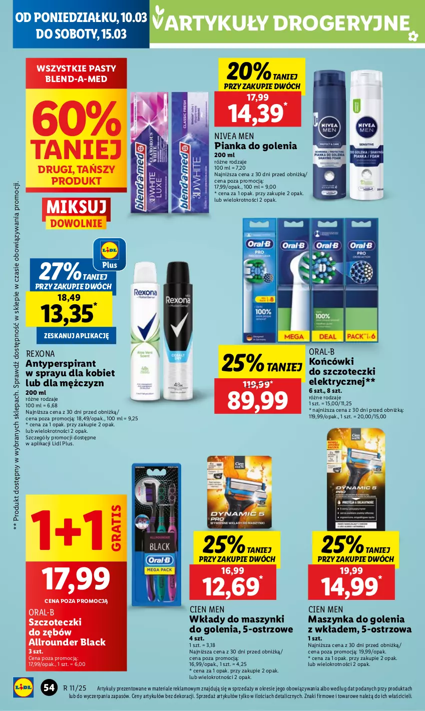 Gazetka promocyjna Lidl - GAZETKA - ważna 10.03 do 12.03.2025 - strona 60 - produkty: Antyperspirant, Blend-a-Med, Gra, Końcówki do szczoteczk, Lack, Maszynka, Maszynka do golenia, Nivea, Nivea Men, Pianka do golenia, Rexona, Szynka