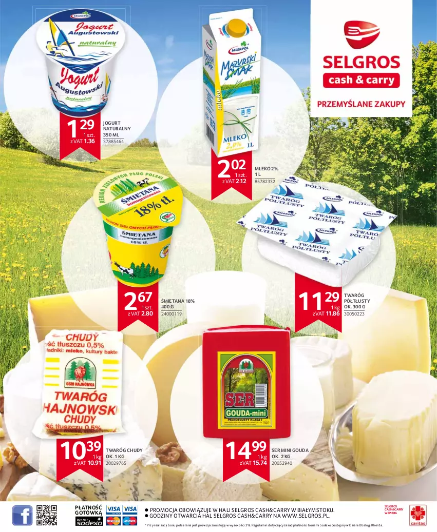 Gazetka promocyjna Selgros - Extra Oferta - ważna 01.03 do 31.03.2021 - strona 55 - produkty: Gouda, Jogurt, Jogurt naturalny, LG, Mleko, Ser, Sok, Twaróg, Twaróg chudy, Twaróg półtłusty