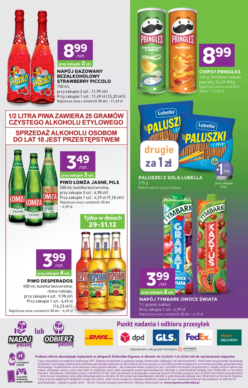Gazetka promocyjna Stokrotka - Stokrotka Express - ważna 29.12.2025 do 07.01.2026 - strona 6 - produkty: Desperados, Gra, Granat, Kaktus, Mięso, Napój, Napój gazowany, O nas, Owoce, Piwa, Piwo, Telefon, Tymbark, Wagi, Warzywa