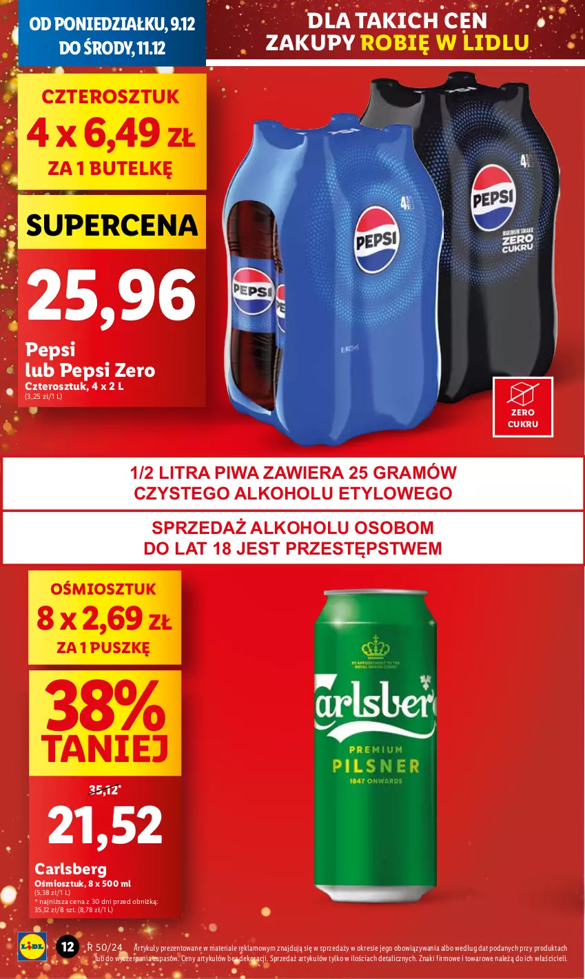 Gazetka promocyjna Lidl - GAZETKA - ważna 09.12 do 11.12.2024 - strona 12 - produkty: Carlsberg, Gra, Pepsi, Piwa