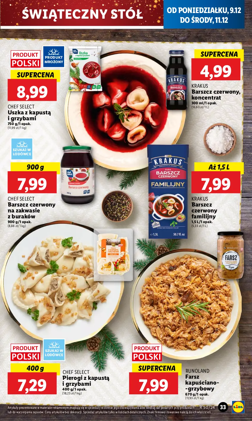 Gazetka promocyjna Lidl - GAZETKA - ważna 09.12 do 11.12.2024 - strona 37 - produkty: Fa, Kapustą, Krakus, Pierogi, Runoland, Stół