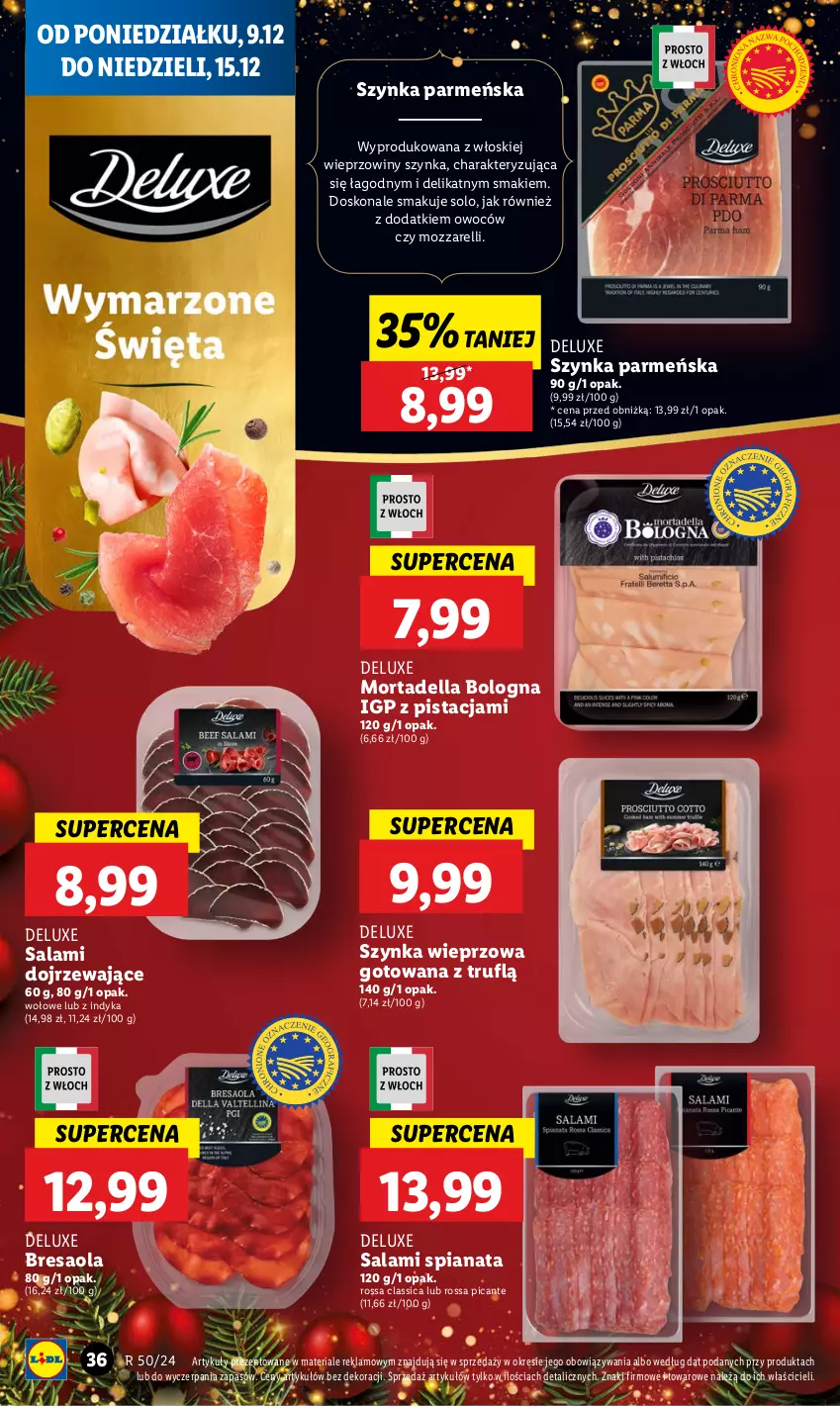 Gazetka promocyjna Lidl - GAZETKA - ważna 09.12 do 11.12.2024 - strona 40 - produkty: Bresaola, Dell, Mortadella, Salami, Szynka, Szynka wieprzowa