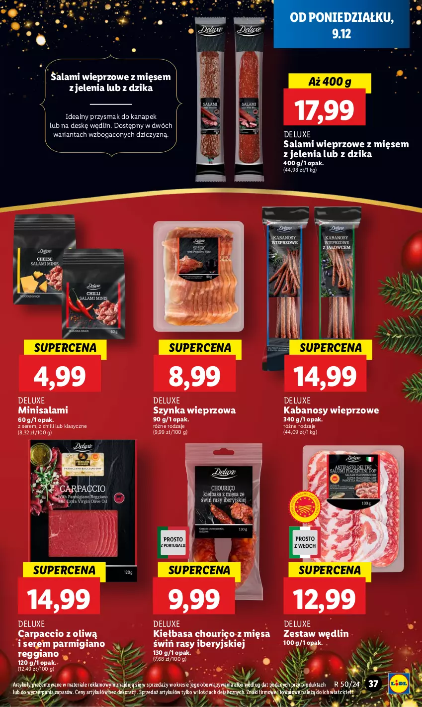 Gazetka promocyjna Lidl - GAZETKA - ważna 09.12 do 11.12.2024 - strona 41 - produkty: Carpaccio, Kabanos, Kiełbasa, Salami, Ser, Szynka, Szynka wieprzowa