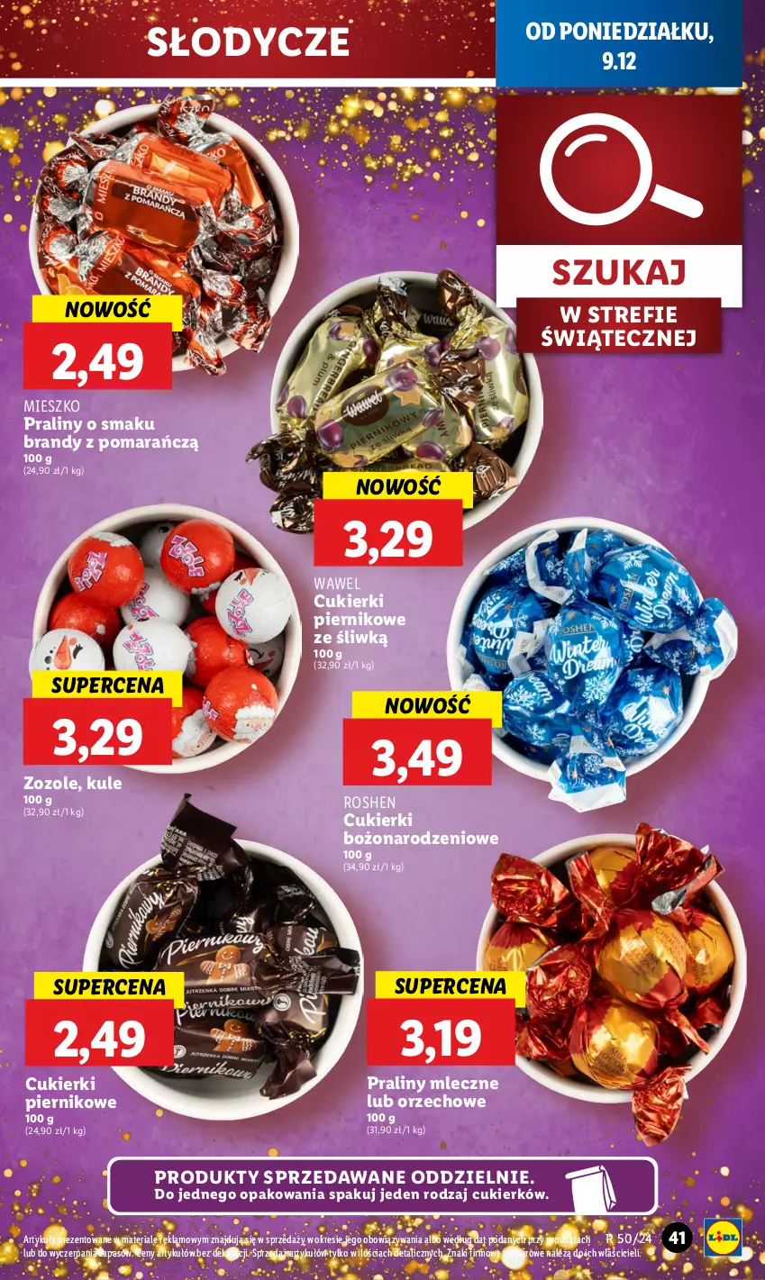 Gazetka promocyjna Lidl - GAZETKA - ważna 09.12 do 11.12.2024 - strona 45 - produkty: Brandy, Cukier, Cukierki, Piernik, Praliny, Wawel