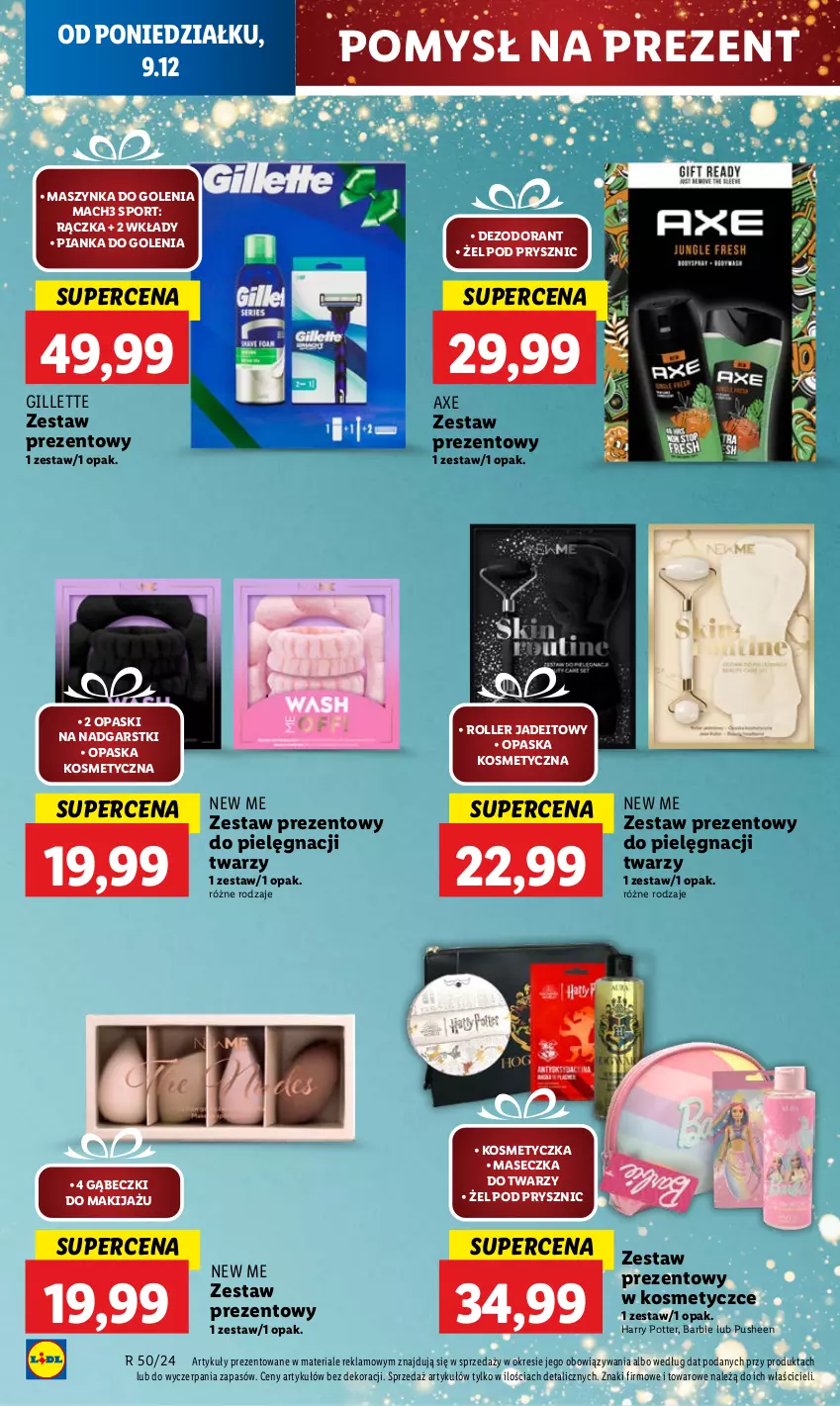 Gazetka promocyjna Lidl - GAZETKA - ważna 09.12 do 11.12.2024 - strona 64 - produkty: Barbie, Dezodorant, Gillette, Harry Potter, Kosmetyczka, Mach3, Makijaż, Maszynka, Maszynka do golenia, Opaska, Pianka do golenia, Por, Roller, Sport, Szynka, Zestaw prezentowy