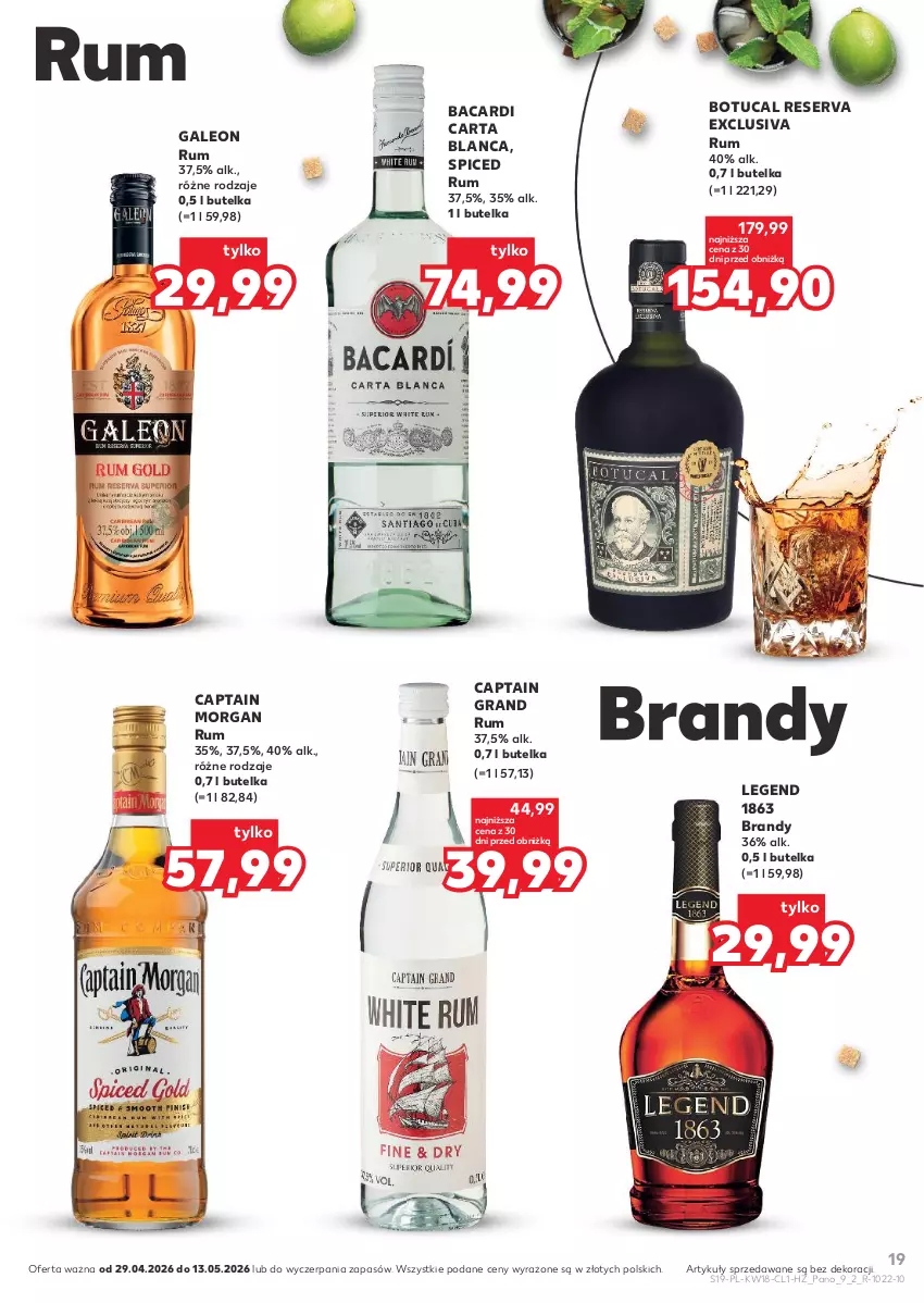 Gazetka promocyjna Kaufland - Barek Kauflandu - ważna 29.04 do 13.05.2026 - strona 19 - produkty: Bacardi, Brandy, Captain Morgan, Gra, Leon, Rum, Ser