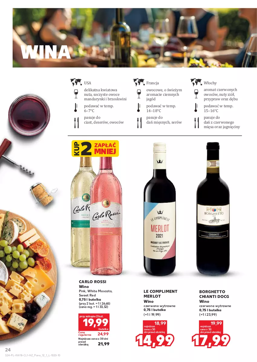 Gazetka promocyjna Kaufland - Barek Kauflandu - ważna 29.04 do 13.05.2026 - strona 24 - produkty: Carlo Rossi, Chia, Chianti, Deser, Mandarynki, Merlot, Nuty, Owoce, Ser, Wino, Wino czerwone